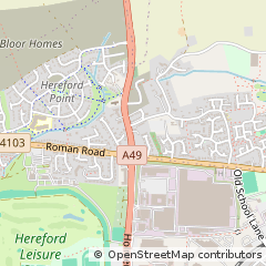 Map of Hereford, Herefordshire