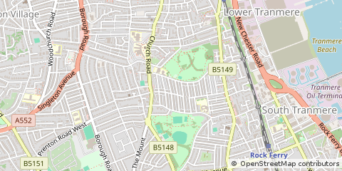 Map of Tranmere, Wirral