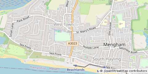 Map of Hayling Island, Hampshire