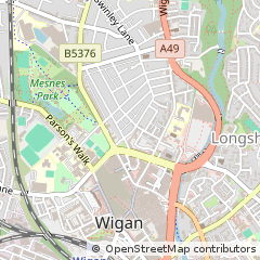 Map of Wigan, Lancashire