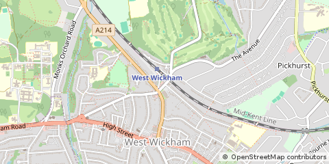 Map of West Wickham, Kent