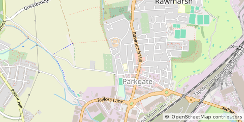 Map of Rotherham, South Yorkshire