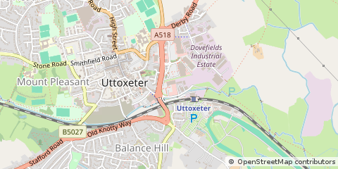 Map of Brookside Road Uttoxeter, Staffordshire