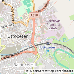 Map of Brookside Road Uttoxeter, Staffordshire