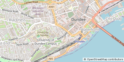 Map of Dundee, Angus