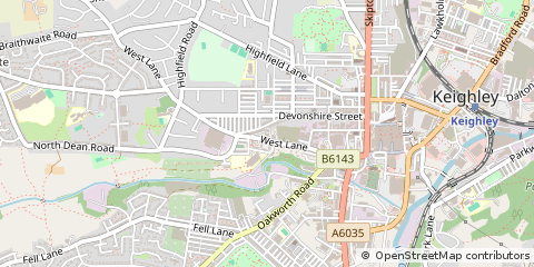 Map of Keighley, West Yorks