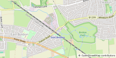 Map of East Boldon, Tyne and Wear