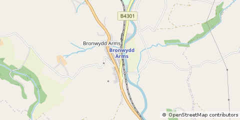 Map of Carmarthen, Carmarthenshire