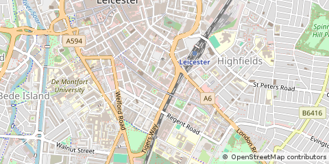 Map of Leicester, Leicestershire