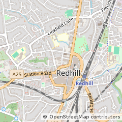 Map of Redhill, Surrey