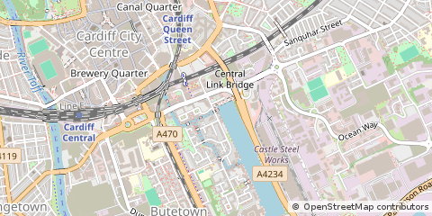 Map of Cardiff, South Glamorgan