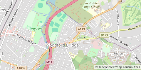 Map of Woodford Green, Essex