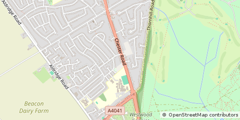 Map of Streetly, Sutton Coldfield