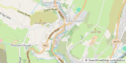 Map of Delph, Oldham