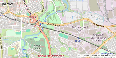 Map of Jarrow, Tyne and Wear