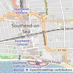 Map of Southend on SEA, Essex