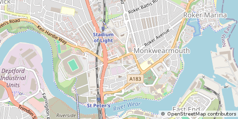 Map of Sunderland, Tyne and Wear