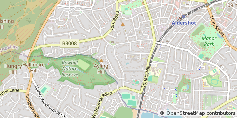 Map of Aldershot, Hampshire
