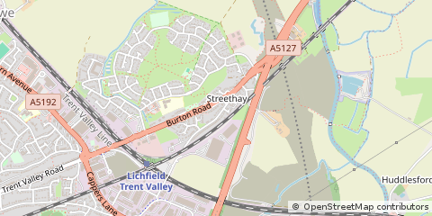 Map of Lichfield, Staffordshire