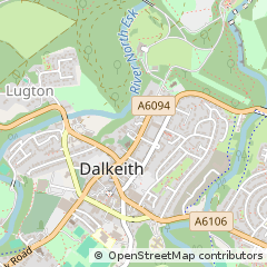 Map of Dalkeith, Midlothian