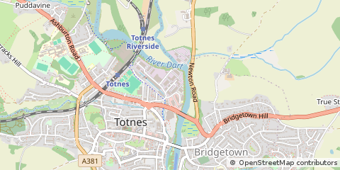 Map of Totnes, Devon