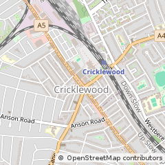 Map of Cricklewood, London