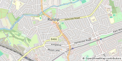 Map of Ruislip, Middlesex