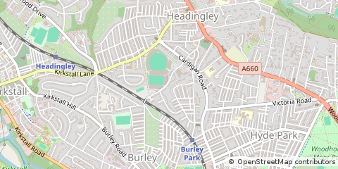 Map of Leeds, West Yorkshire