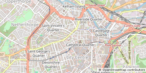 Map of Sheffield, South Yorkshire
