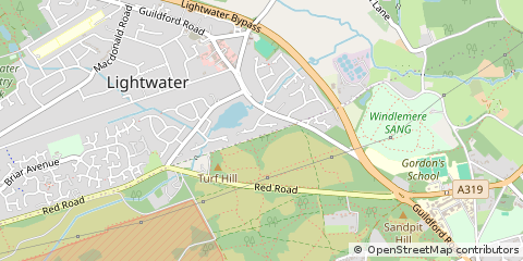 Map of Lightwater, Surrey