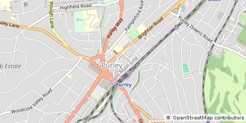 Map of Purley, Surrey