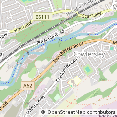 Map of Huddersfield, West Yorkshire