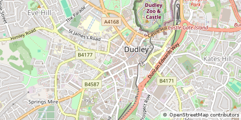 Map of Dudley, West Midlands