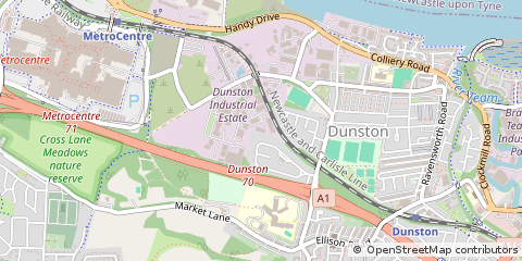 Map of Gateshead