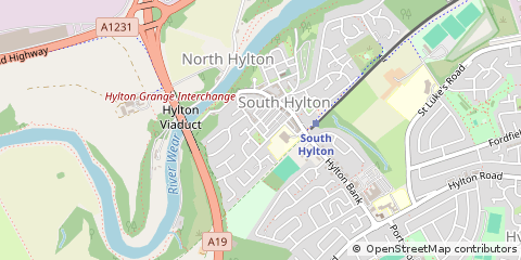 Map of South Hylton, Sunderland