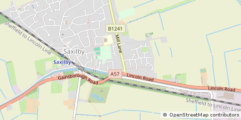 Map of Saxilby, Lincolnshire