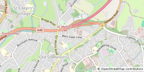 Map of Wern Fawr Lane ST Mellons, Cardiff