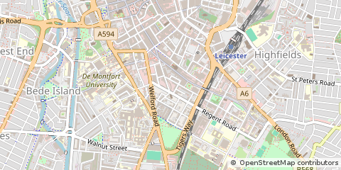 Map of Leicester, Leicestershire