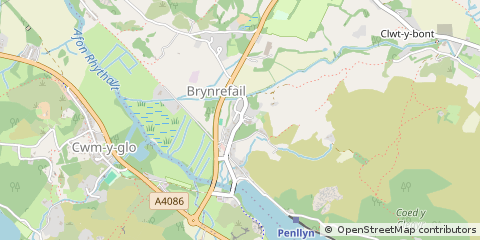 Map of Caernarfon, Gwynedd