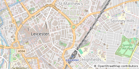 Map of Leicester, Leics