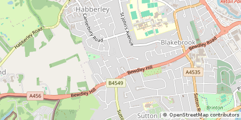 Map of Kidderminster, Worcestershire