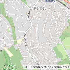 Map of Kenley, Surrey