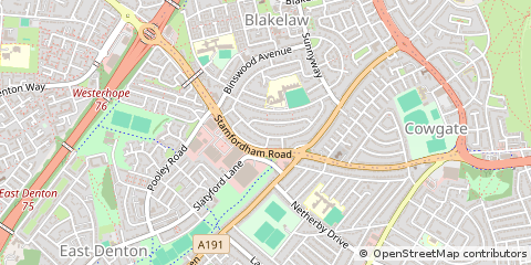 Map of Newcastle Upon Tyne, Tyne and Wear