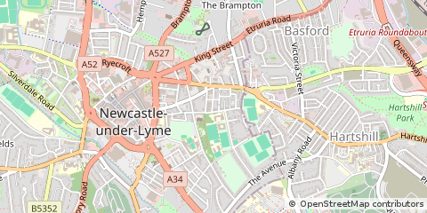 Map of Newcastle Under Lyme, Staffordshire