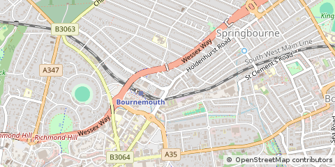 Map of Bournemouth, Dorset