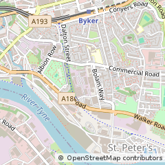 Map of Newcastle Upon Tyne, Tyne and Wear