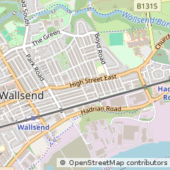 Map of Wallsend, Tyne and Wear