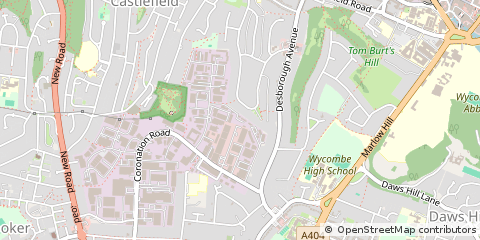 Map of High Wycombe, Buckinghamshire