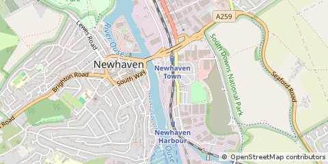 Map of Newhaven, East Sussex