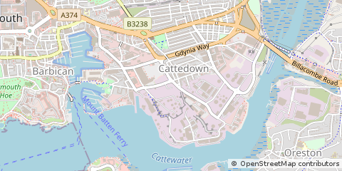 Map of Plymouth, Devon